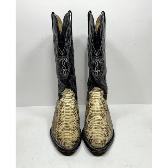 Corral Genuine Python Snake Skin Cowboy Western Boots Black Womens Size 8 - Picture 2 of 11
